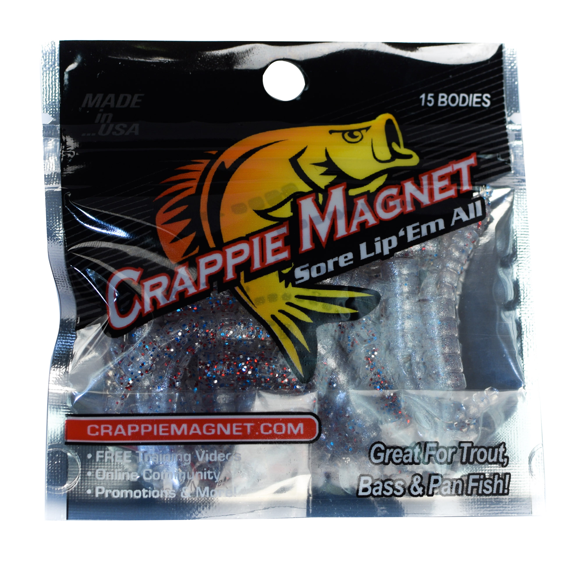 Lot 4 Leland 87275 Crappie Magnet 15 Piece Red/chartruese Fish Soft Plastic for sale online 