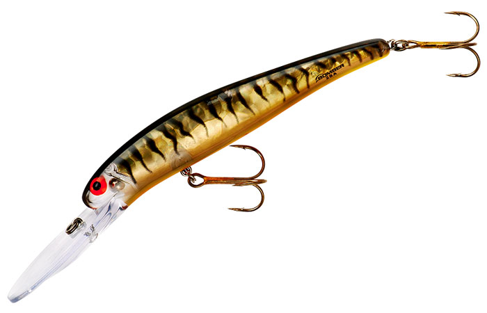 Bomber B15 Long A Jerkbait, Gold Prism / Black