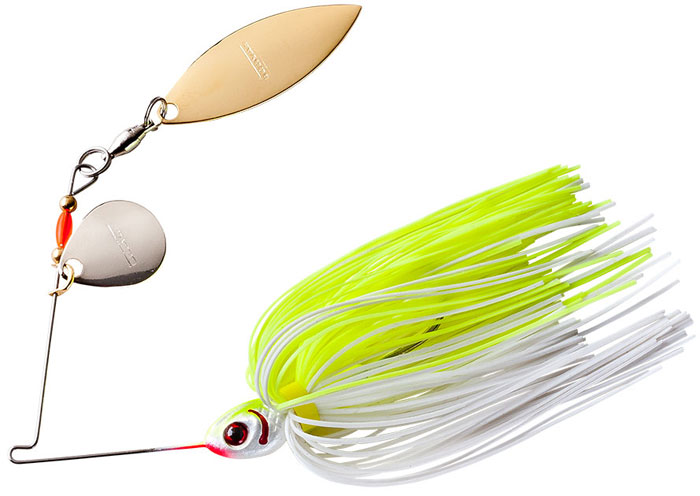 CHARTREUSE & WHITE QUAD BLADE SPINNERBAIT   3/8oz  COLOR